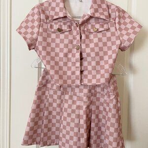 Check top and shorts set Size XS-S